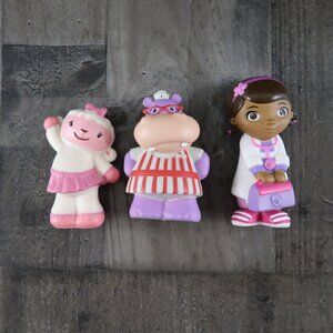 Doc McStuffins Disney Just Play Lot of 3 Bath Toys Doc Hallie Hippo Lambie Lamb